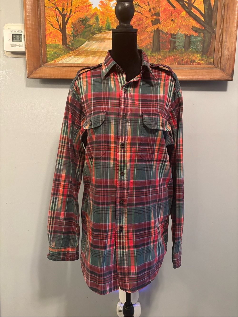 Polo by Ralph Lauren Vintage Men’s Western Plaid 100% Cotton Button-Down Shirt
